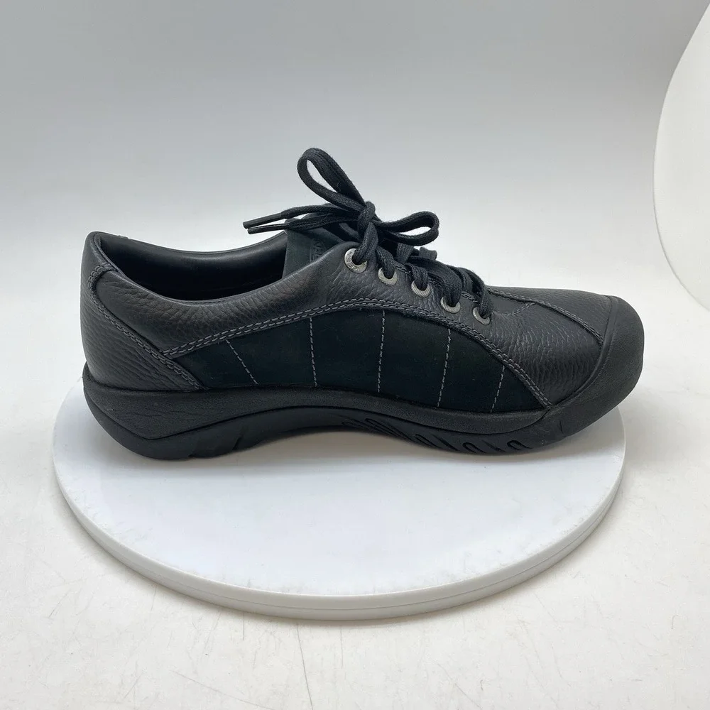 Keen Sneakers Presidio Womens 9.5 Black Leather Walking Shoes Oxfords 1011400